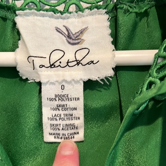 Anthropologie green floral lace detail dress - Picture 7 of 8